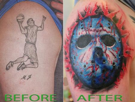 Tattoos - Color Jason Mask Tattoo - 61640