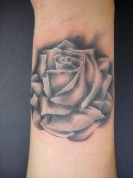 Tattoos - Black and Gray Rose Tattoo - 61316