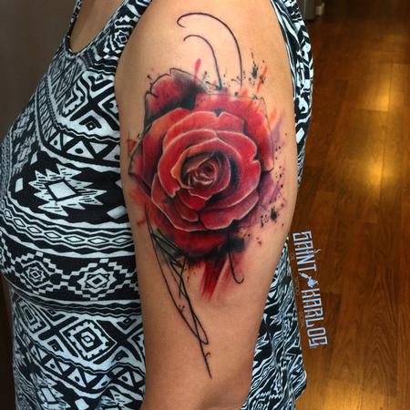 Tattoos - watercolor rose - 129948