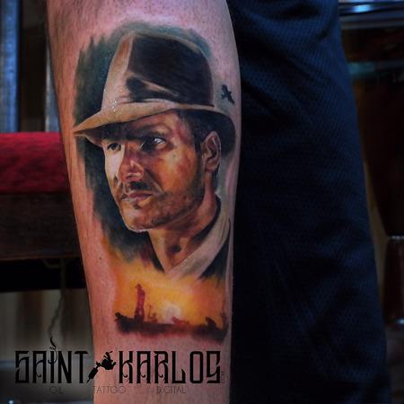 Tattoos - color Portrait Indiana Jones - 129952