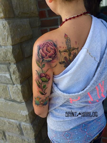 Tattoos - watercolor flower - 129954