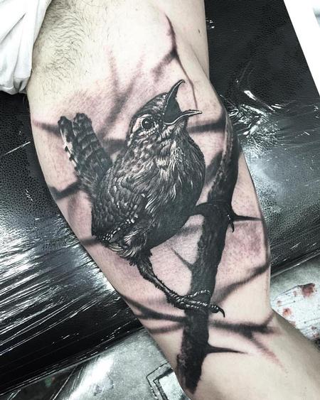 Tattoos - nightingale bird tattoo - 116332