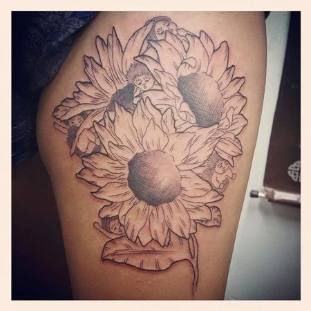 Tattoos - sunflower and gumnut babies - 113736