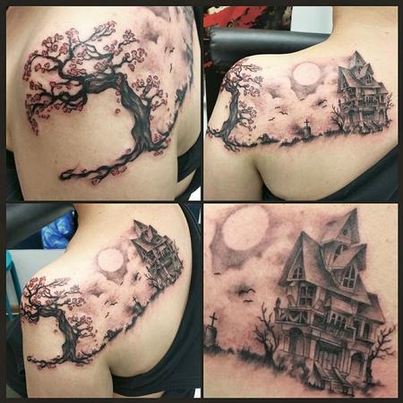 Tattoos - haunted house scenery - 113743