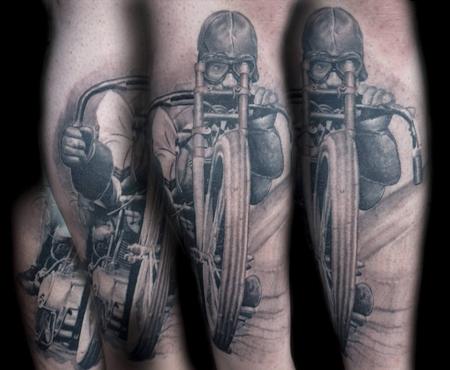 Whitney Schiller - Black and Gray Biker Tattoo