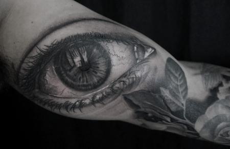 Whitney Schiller - Black and Gray Eye Tattoo