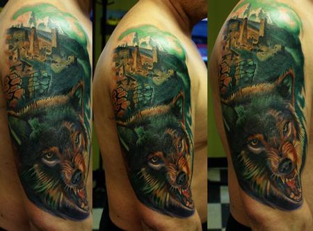 Tattoos - wolf coverup - 63442