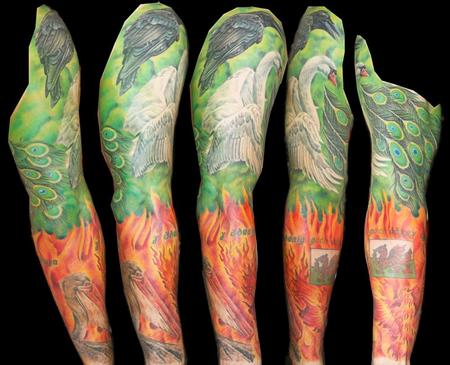 Tattoos - Bird allegory sleeve - 62805