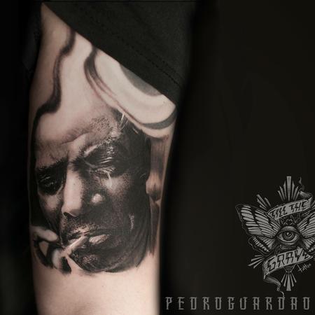 Tattoos - Howlin Wolf portrait done at Oporto tattoo expo. Old blues never die - 116672