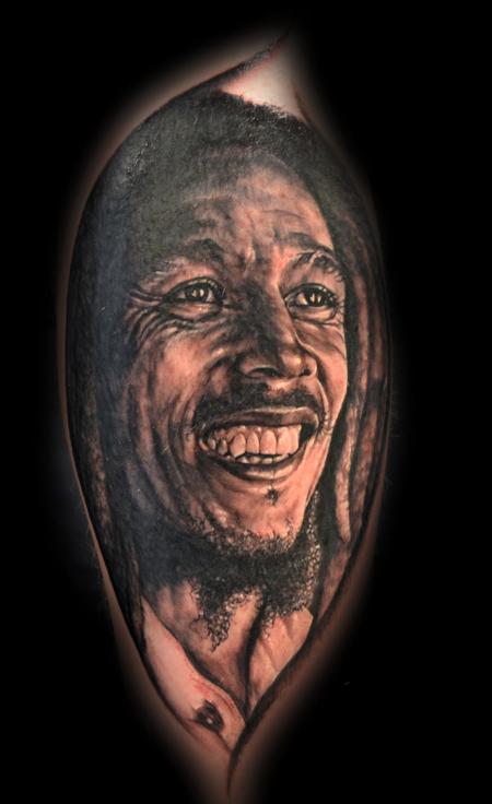 Tattoos - Portrait Tattoo of, Bob Marley - 101743
