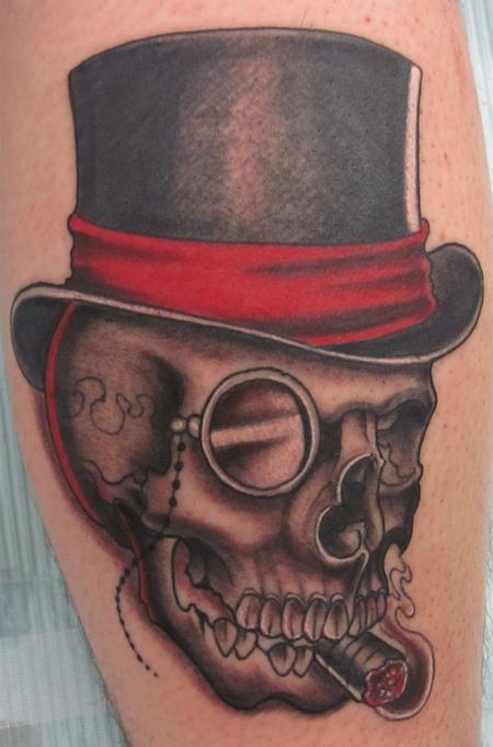 Tattoos - skull and hat - 62980