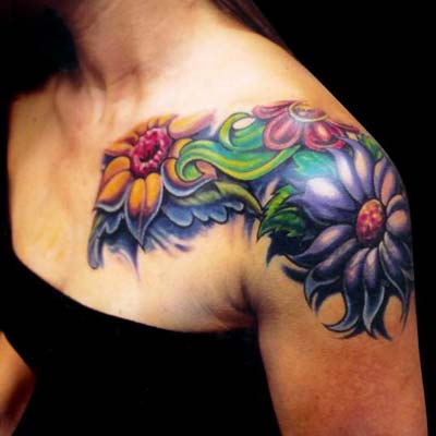 Tattoos - Flower Shoulder Sleeve - 14465
