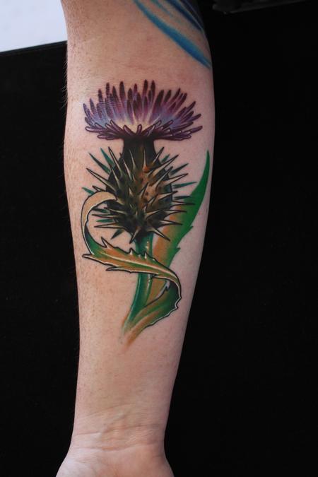 Tattoos - Thistle flower tattoo - 59610