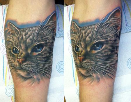 Tattoos - cat portrait tattoo - 65024