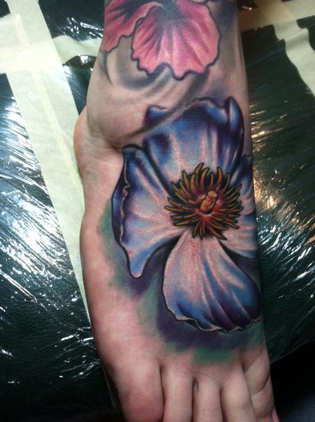 Tattoos - flower foot tattoo - 63470
