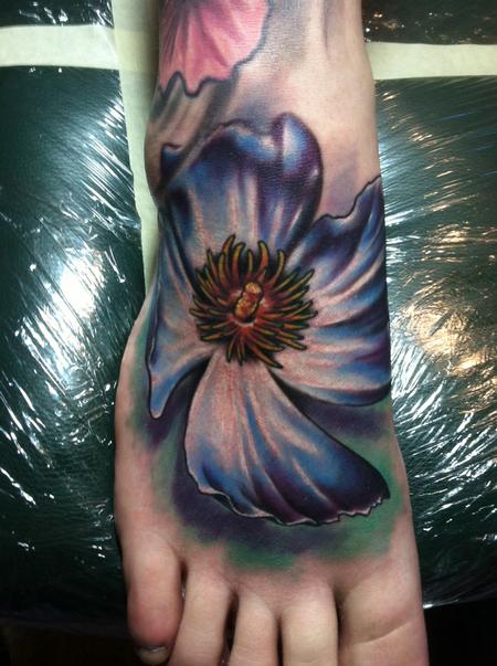 Tattoos - flower foot tattoo - 63469