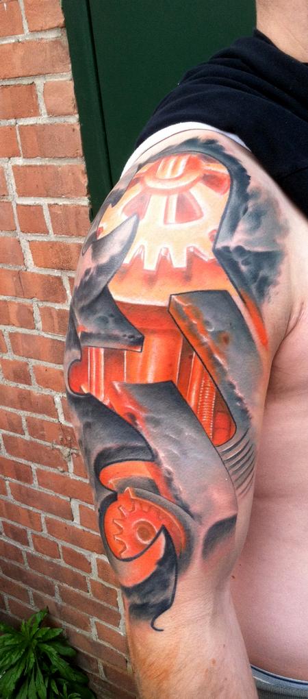 Tattoos - bio organic gear tattoo - 64889