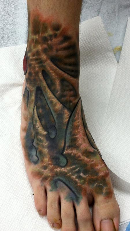 Tattoos - biomech foot tattoo  - 74593