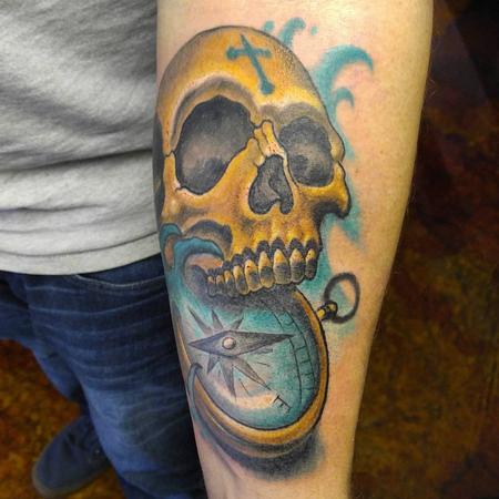Tattoos - Compass skull - 126583