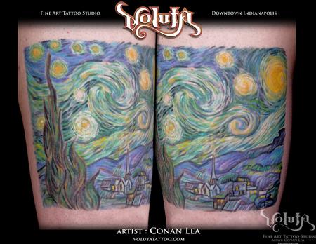 Tattoos - Van Gogh Starry Night Reproduction Tattoo - 75874