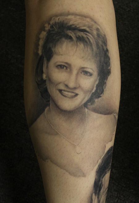 Tattoos - black and gray portrait tattoo - 64315