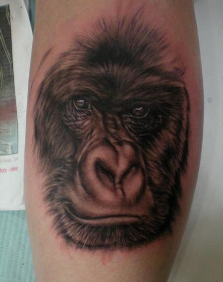 Tattoos - Realistic Gorilla Tattoo - 60826