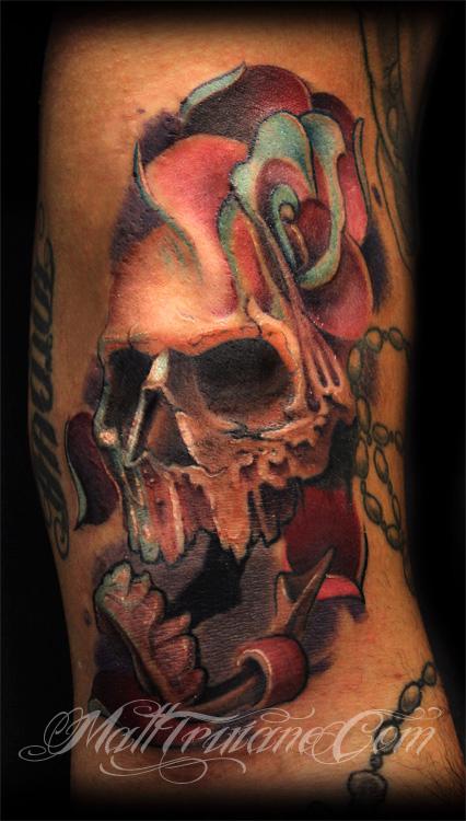 Tattoos - Watson Skull Rose - 60973