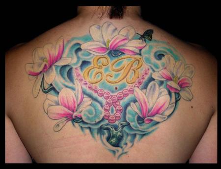Tattoos - Magnolia flowers, Pearls and EB  - 65080