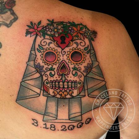 Tattoos - Sugar Skull Bride Tattoo - 122639
