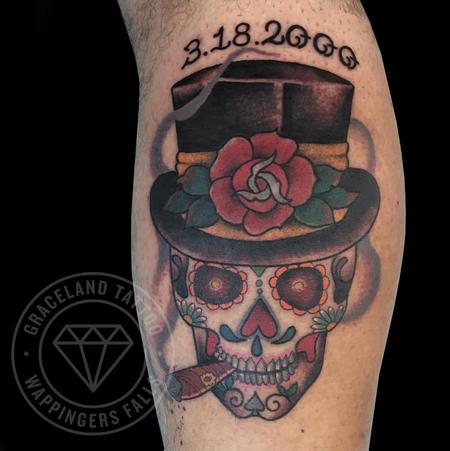 Tattoos - Sugar Skull Groom Tattoo - 122640
