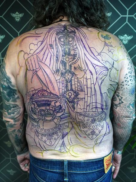 Alan Aldred - Barong and Rangda Backpiece