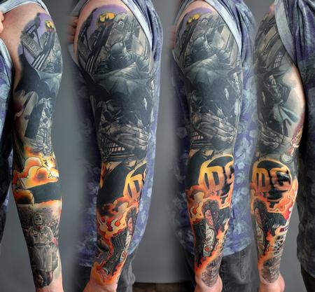 Alan Aldred - Batman Sleeve Tattoo