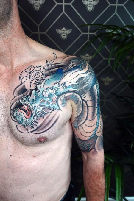 Tattoos - Work In Progress Blue Dragon - 145275