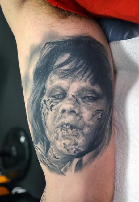 Alan Aldred - Healed Exorcist Portrait Tattoo