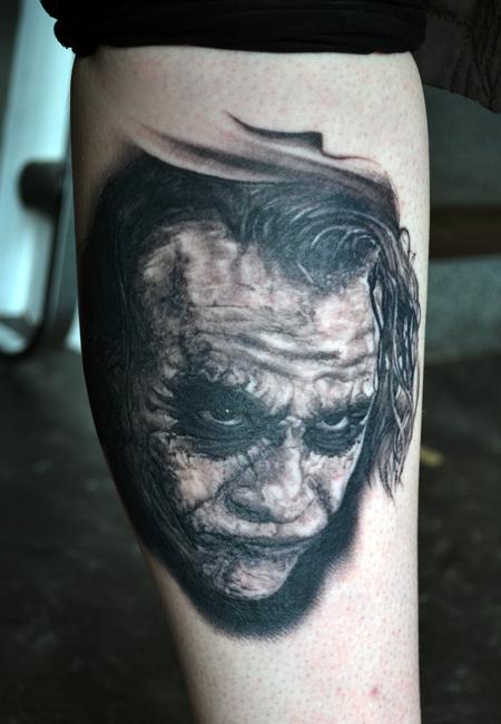 Tattoos - Healed Joker Portrait - 126145