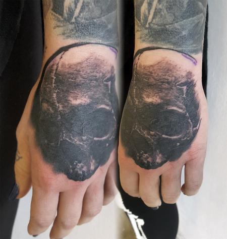 Tattoos - Skull Hand Tattoo - 125808