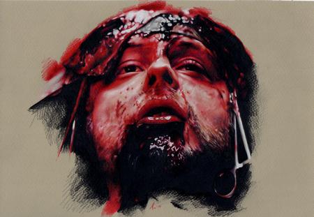 Alan Aldred - House of 1000 Corpses colour pencil drawing.