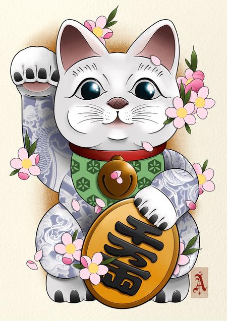 Tattoos - Tattooed Maneki Neko - 145278