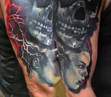 Tattoos - Mini Bride Of Frankenstein Portrait - 114550