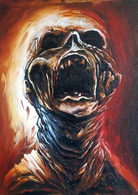 Alan Aldred - Monster oil painting.