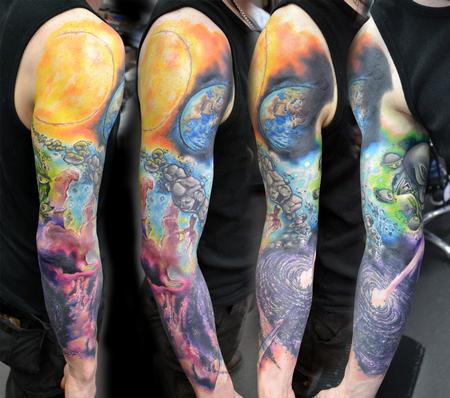 Alan Aldred - Outer space Sleeve Tattoo