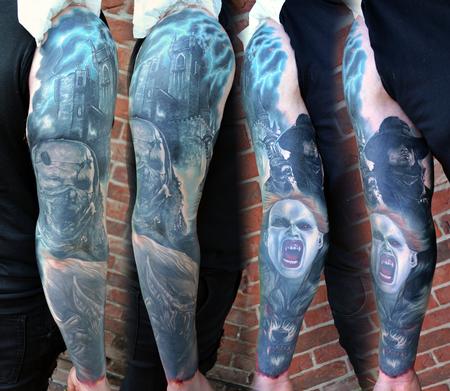 Alan Aldred - Van Helsing Sleeve Tattoo