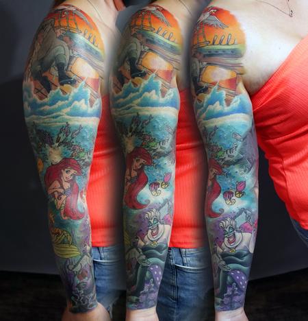 Tattoos - The Little Mermaid Sleeve Tattoo - 142936