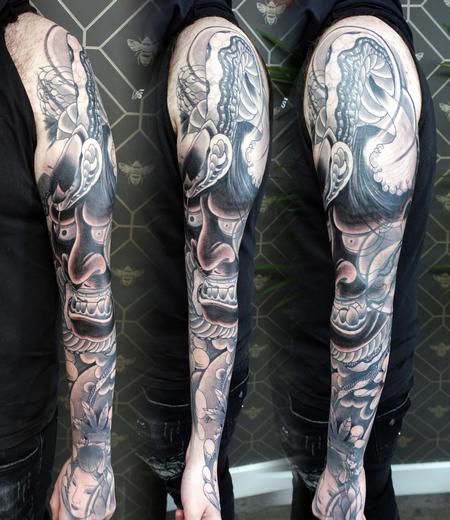 Black Hanna and Snake sleeve! Tattoo Design