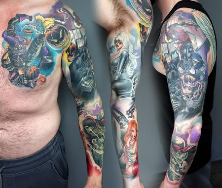 Alan Aldred - Spiderman Sleeve Tattoo