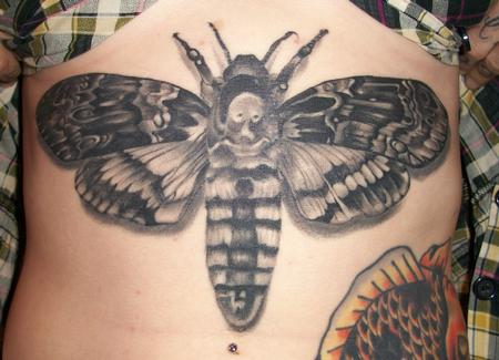 Tattoos - Black and Grey Moth  - 104723