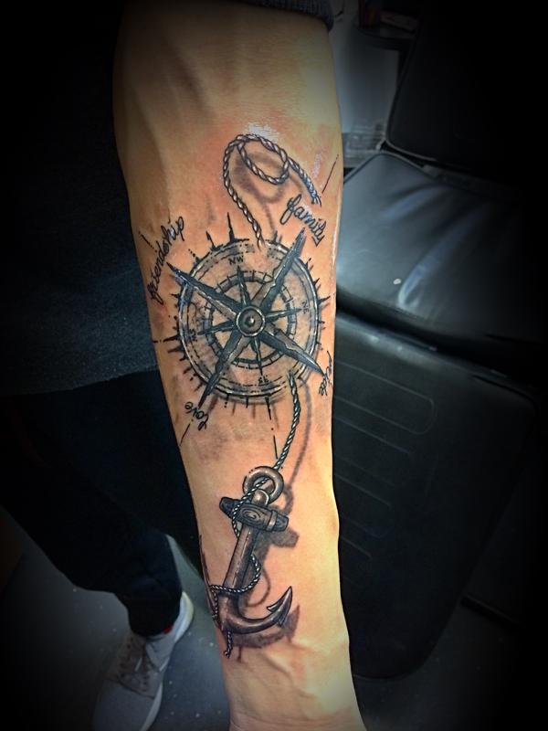 Rose Compass Anchor Sword Tattoo  The Order Custom Tattoos