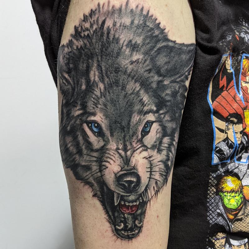 Art Immortal Tattoo : Tattoos : Nature Animal Wildlife : Wolf portrait