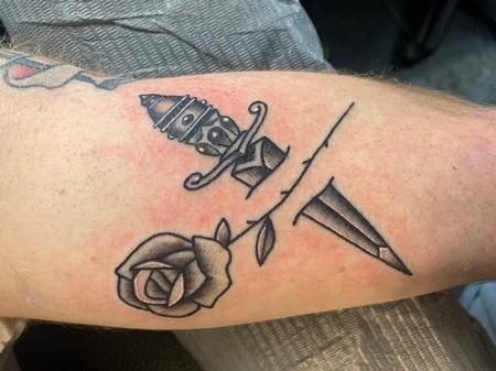 Tattoos - Rose and dagger - 142296