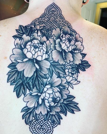 Tattoos - Peonys and mandala - 142063